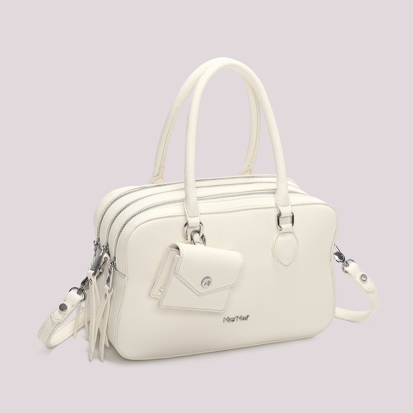 BORSA A SPALLA CON 3 ZIP E BORSINA IN MINIATURA