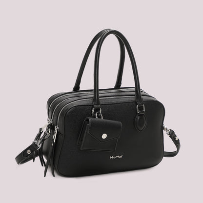 BORSA A SPALLA CON 3 ZIP E BORSINA IN MINIATURA