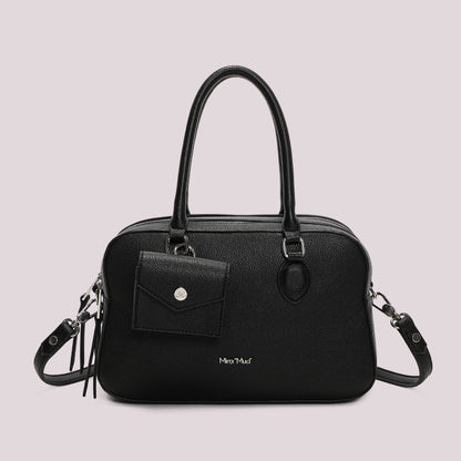 BORSA A SPALLA CON 3 ZIP E BORSINA IN MINIATURA