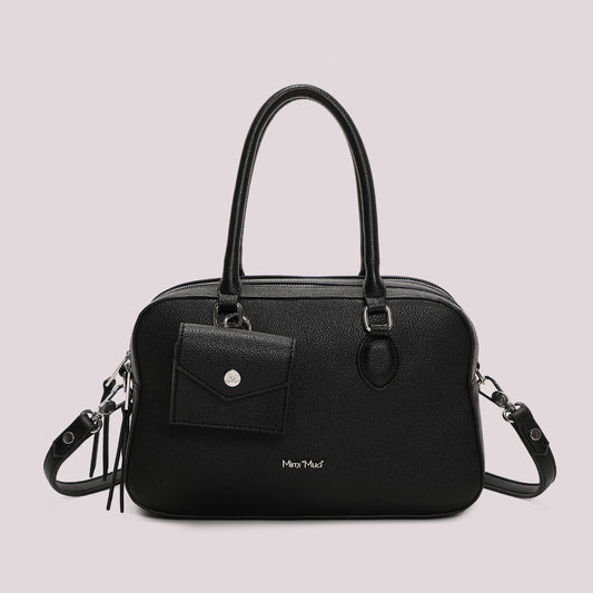 BORSA A SPALLA CON 3 ZIP E BORSINA IN MINIATURA