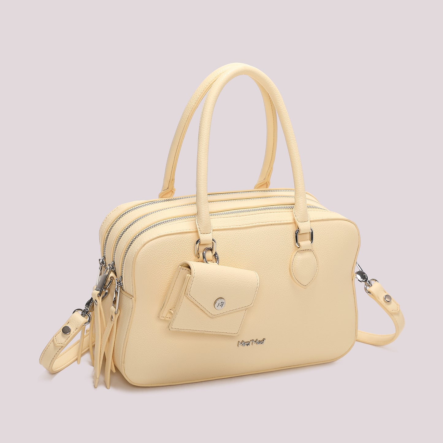 BORSA A SPALLA CON 3 ZIP E BORSINA IN MINIATURA