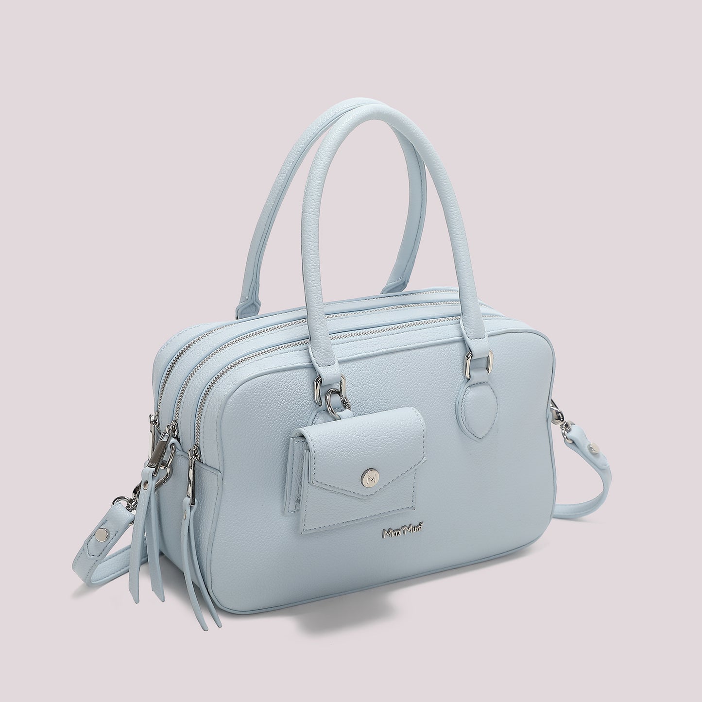 BORSA A SPALLA CON 3 ZIP E BORSINA IN MINIATURA