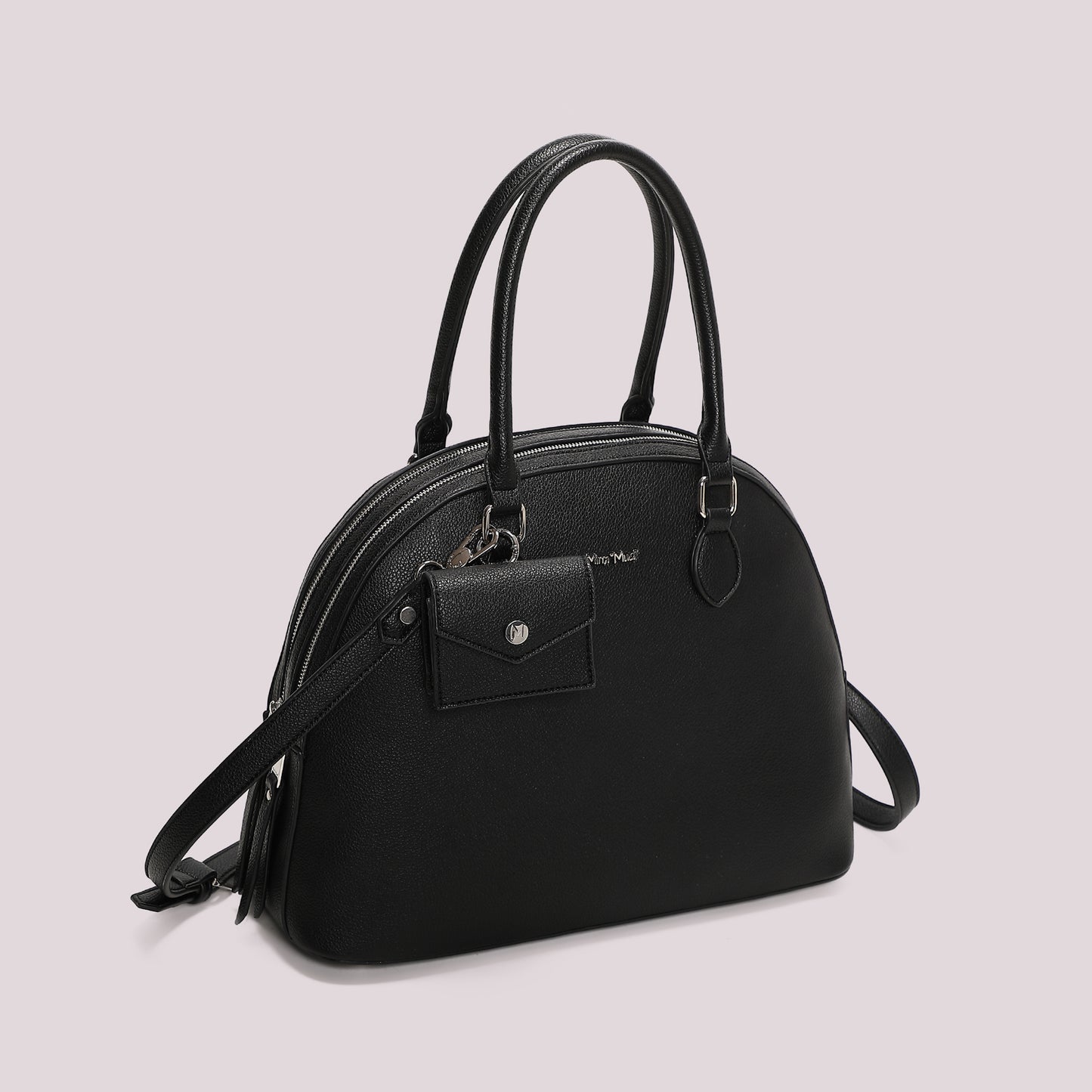 BORSA A SPALLA CON 2 ZIP E BORSINA IN MINIATURA