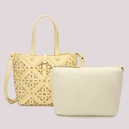 BORSA A MANO CON MOTIVO TRAFORATO