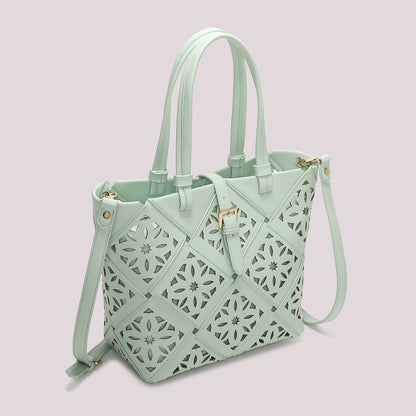 BORSA A MANO CON MOTIVO TRAFORATO