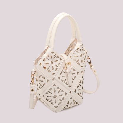 BORSA A TRACOLLA CON MOTIVO TRAFORATO