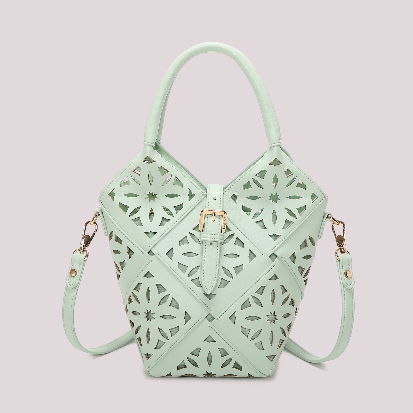 BORSA A TRACOLLA CON MOTIVO TRAFORATO