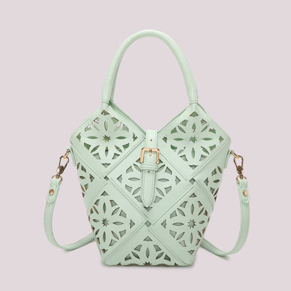 BORSA A TRACOLLA CON MOTIVO TRAFORATO