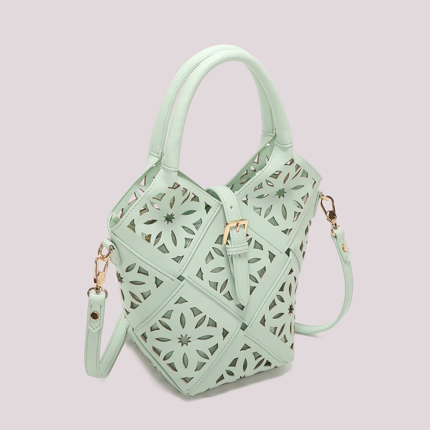 BORSA A TRACOLLA CON MOTIVO TRAFORATO