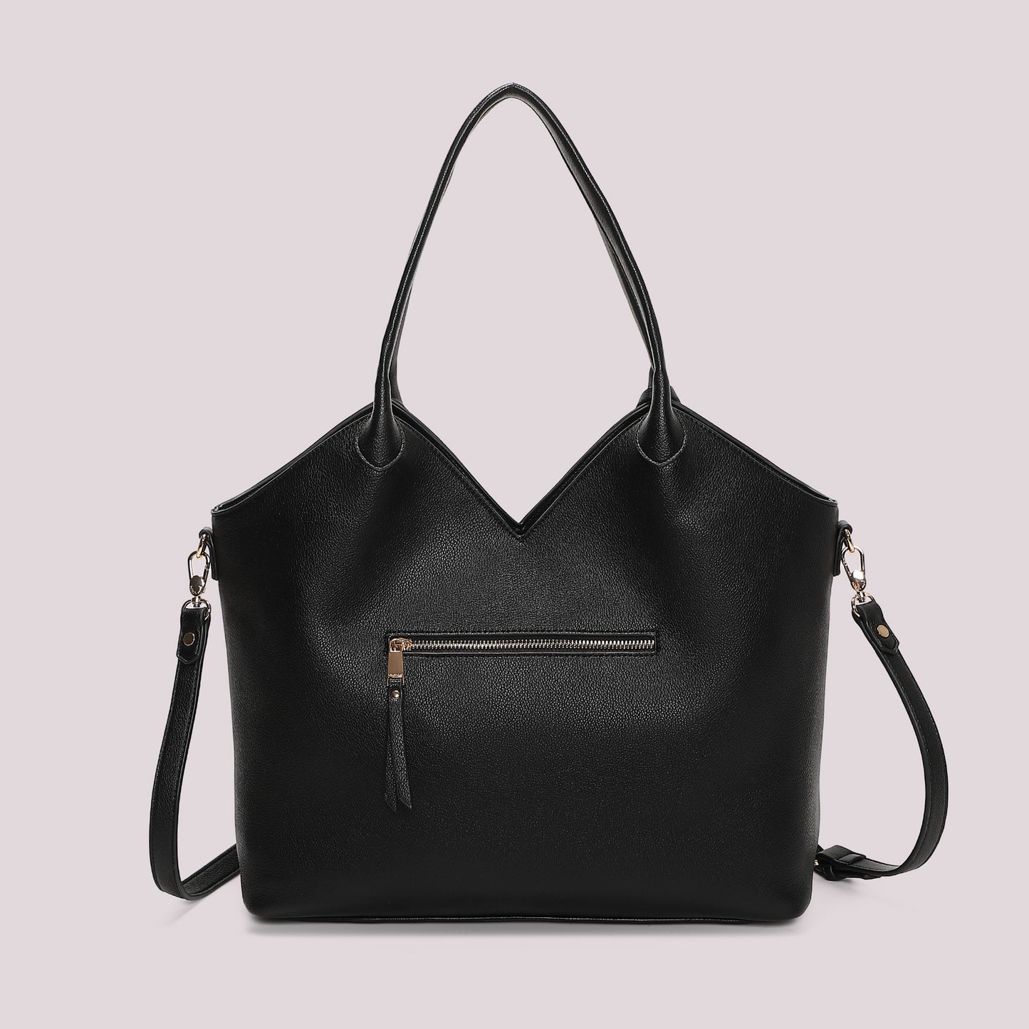BORSA SHOPPING CON PATCH DIAGONALE EFFETTO CAMOSCIO