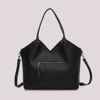 BORSA SHOPPING CON PATCH DIAGONALE EFFETTO CAMOSCIO