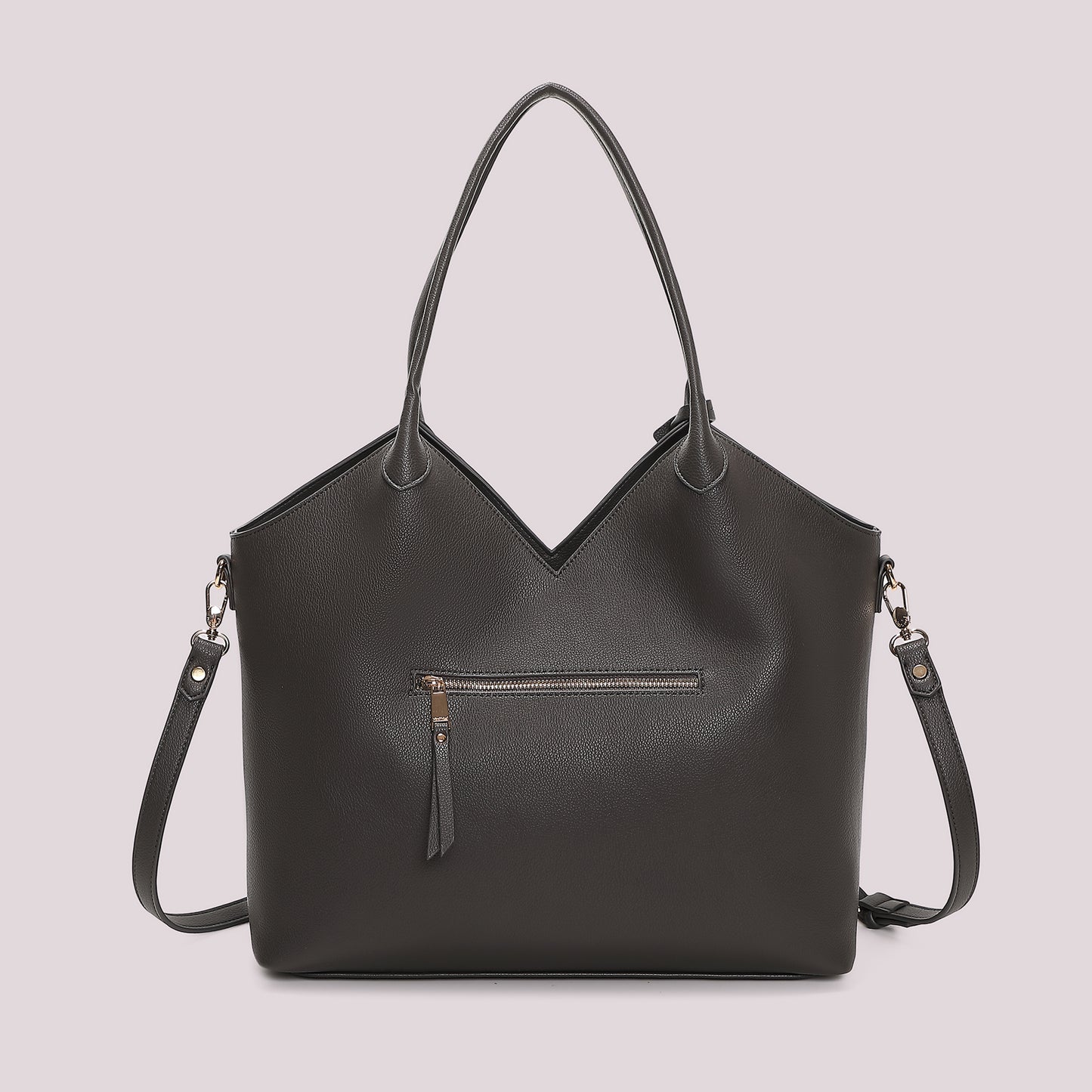 BORSA SHOPPING CON PATCH DIAGONALE EFFETTO CAMOSCIO