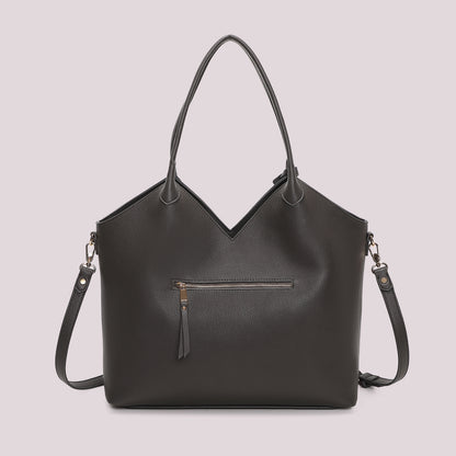 BORSA SHOPPING CON PATCH DIAGONALE EFFETTO CAMOSCIO