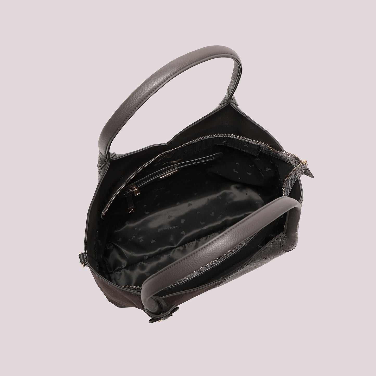 BORSA SHOPPING CON PATCH DIAGONALE EFFETTO CAMOSCIO