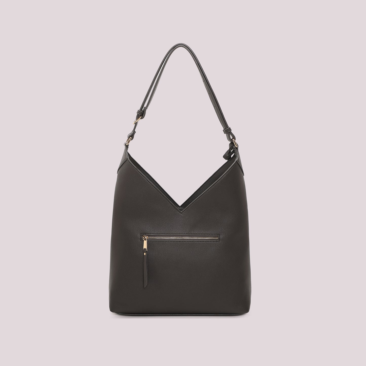 BORSA A SPALLA CON PATCH DIAGONALE EFFETTO CAMOSCIO