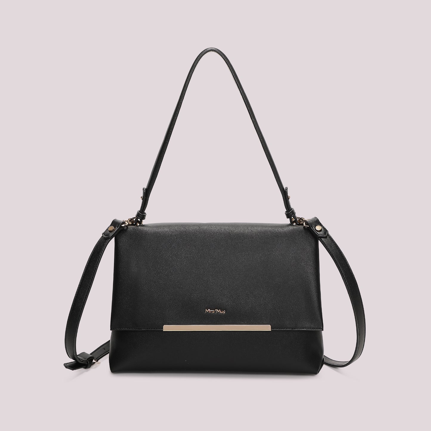 BORSA A SPALLA CON DETTAGLIO DORATO