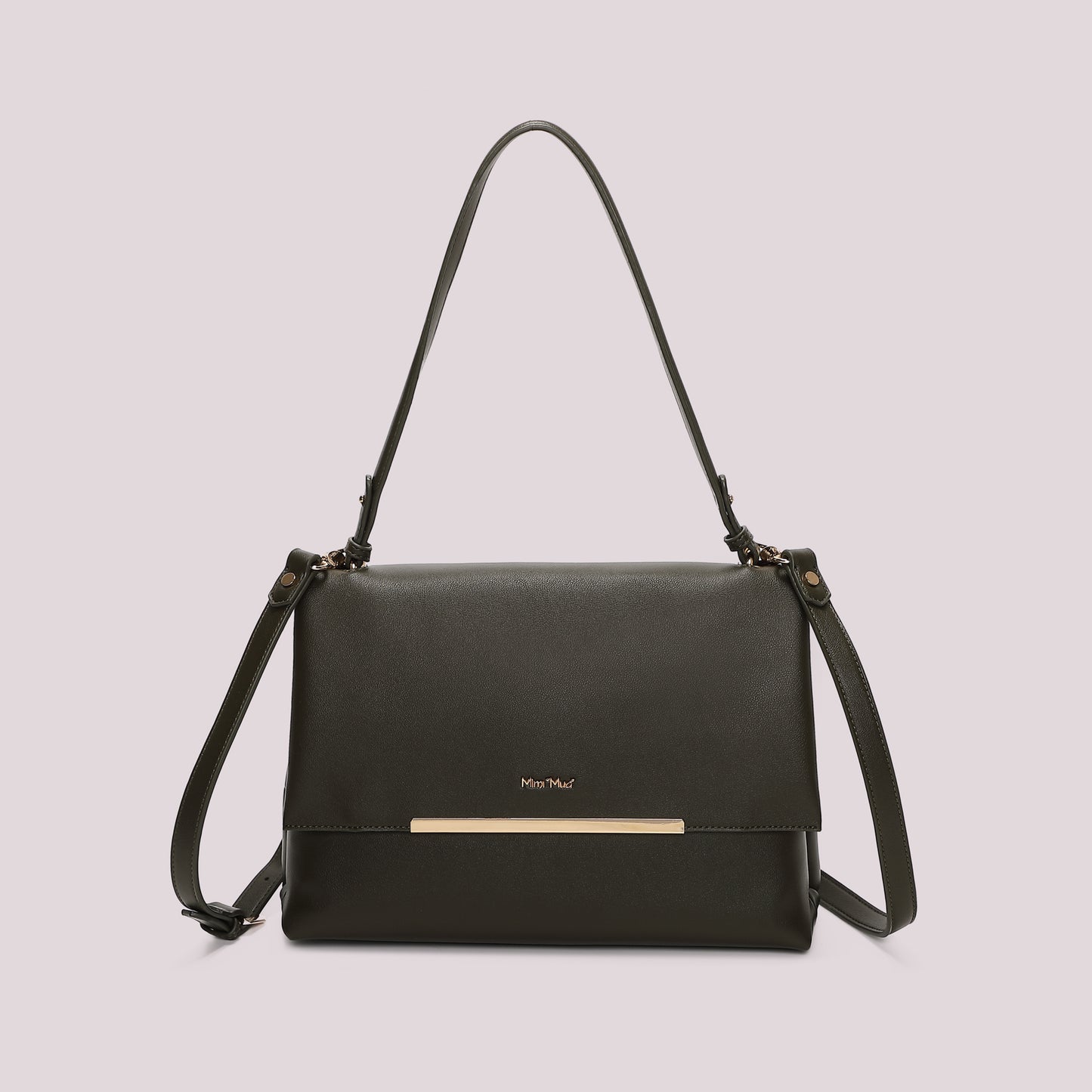 BORSA A SPALLA CON DETTAGLIO DORATO
