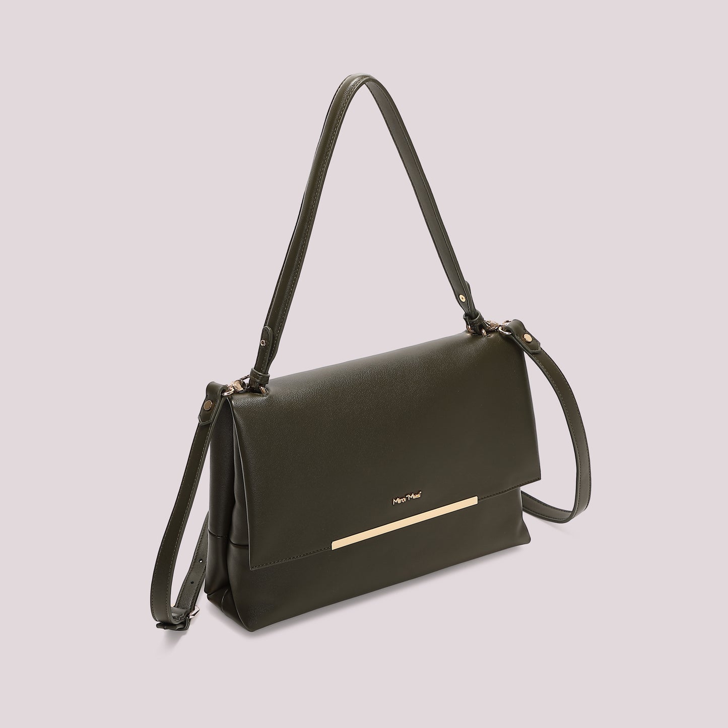BORSA A SPALLA CON DETTAGLIO DORATO