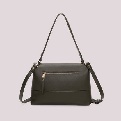 BORSA A SPALLA CON DETTAGLIO DORATO