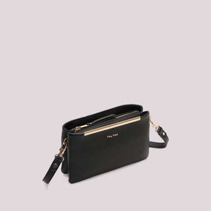 BORSA A TRACOLLA CON DETTAGLIO DORATO