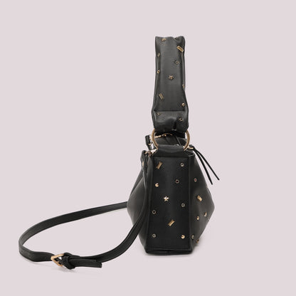 BORSA A BRACCIO CON APPLICAZIONI COLORATE