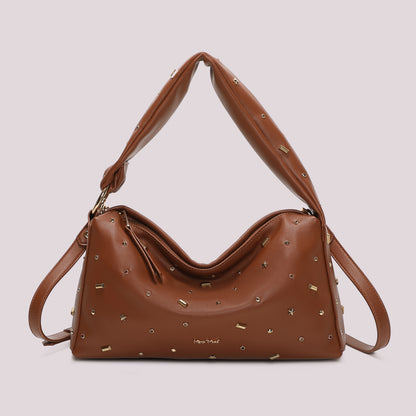 BORSA A BRACCIO CON APPLICAZIONI COLORATE