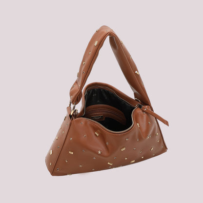 BORSA A BRACCIO CON APPLICAZIONI COLORATE