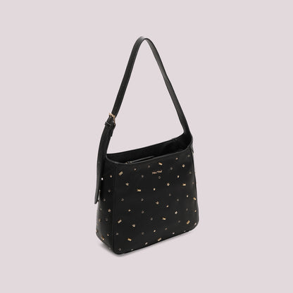 BORSA A SPALLA CON APPLICAZIONI COLORATE