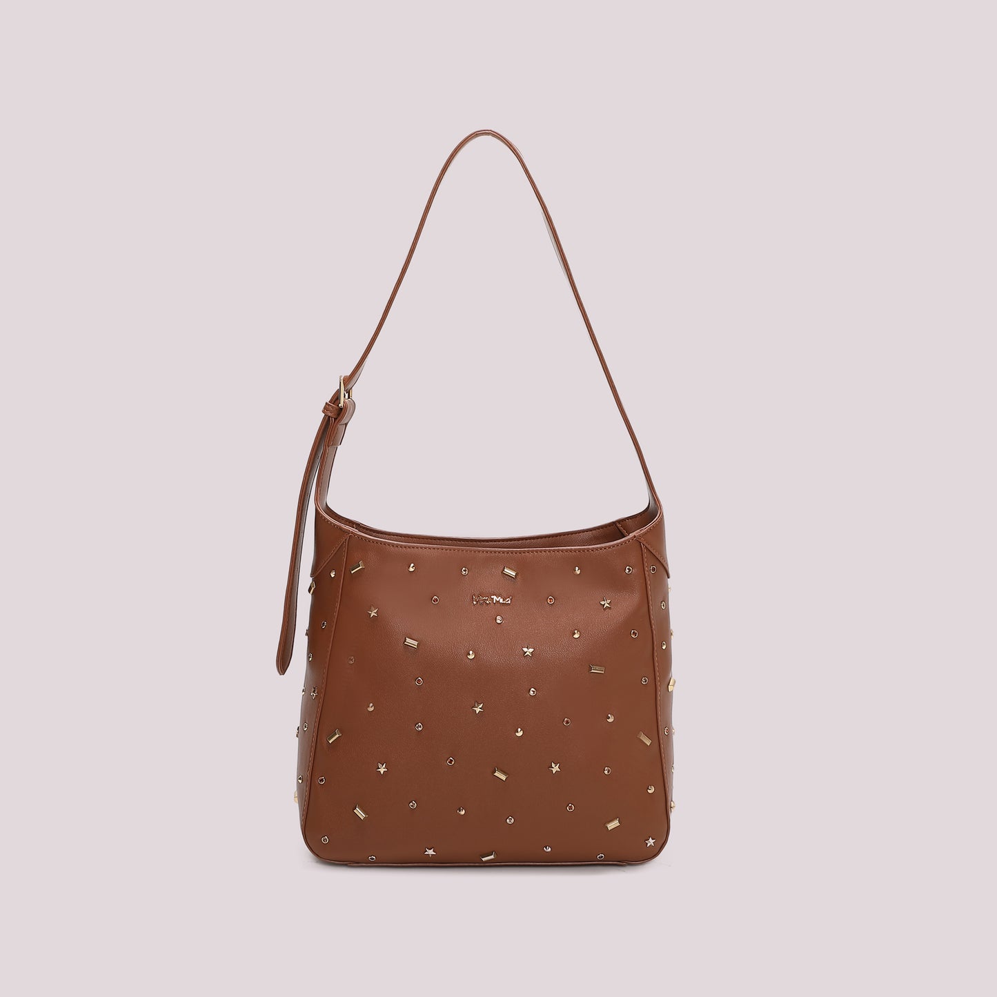 BORSA A SPALLA CON APPLICAZIONI COLORATE