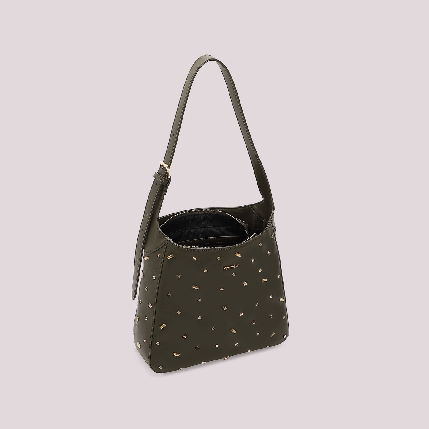BORSA A SPALLA CON APPLICAZIONI COLORATE