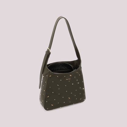 BORSA A SPALLA CON APPLICAZIONI COLORATE