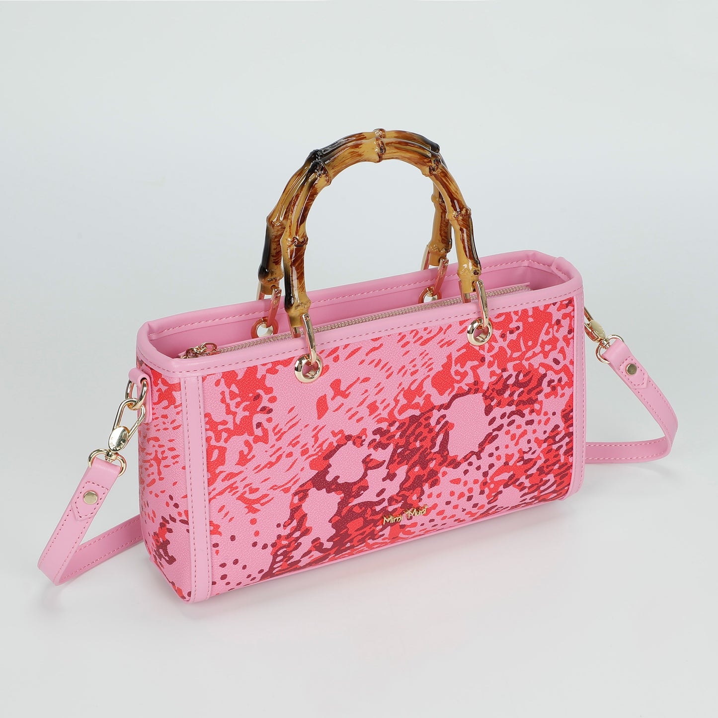 BORSA BAGUETTE CON STAMPA ANIMALIER