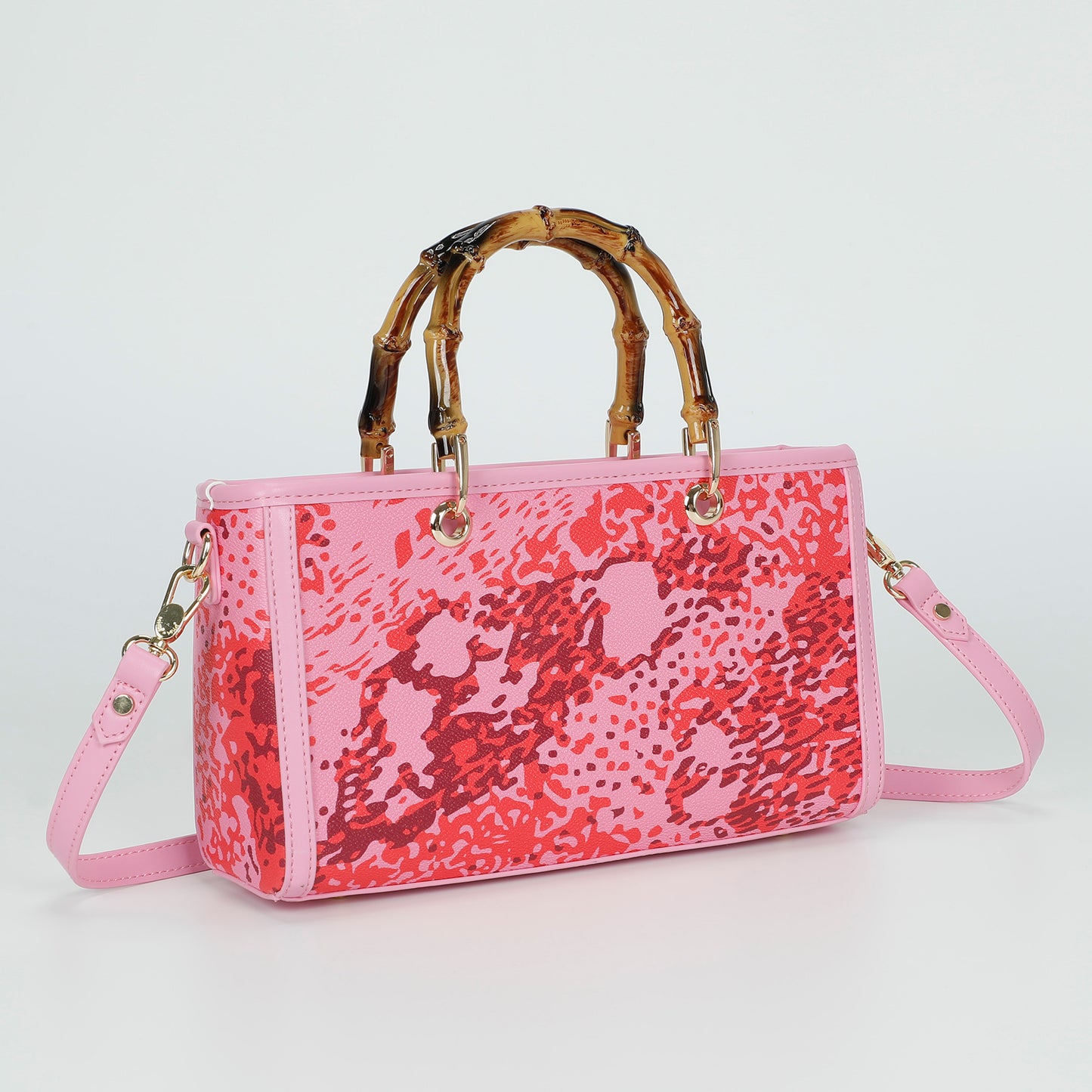 BORSA BAGUETTE CON STAMPA ANIMALIER