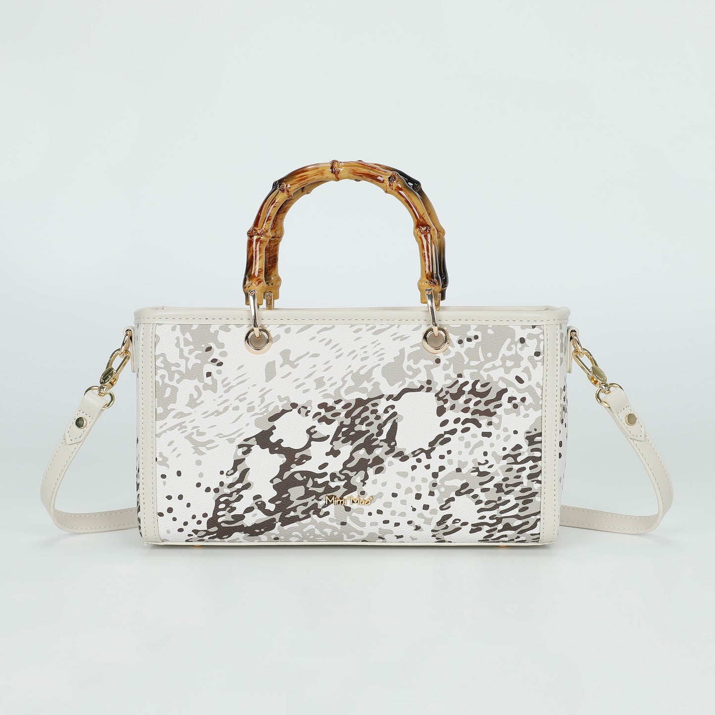 BORSA BAGUETTE CON STAMPA ANIMALIER