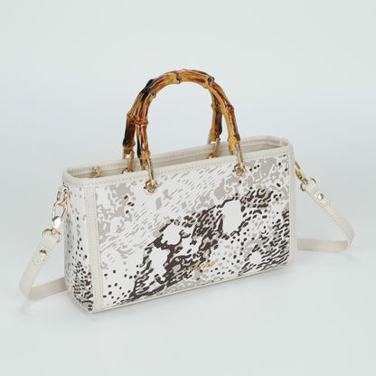 BORSA BAGUETTE CON STAMPA ANIMALIER