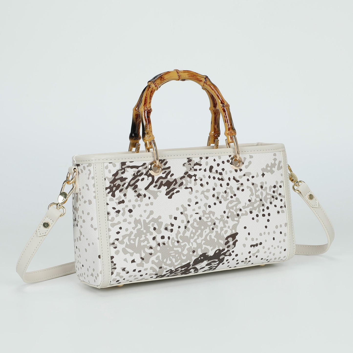 BORSA BAGUETTE CON STAMPA ANIMALIER