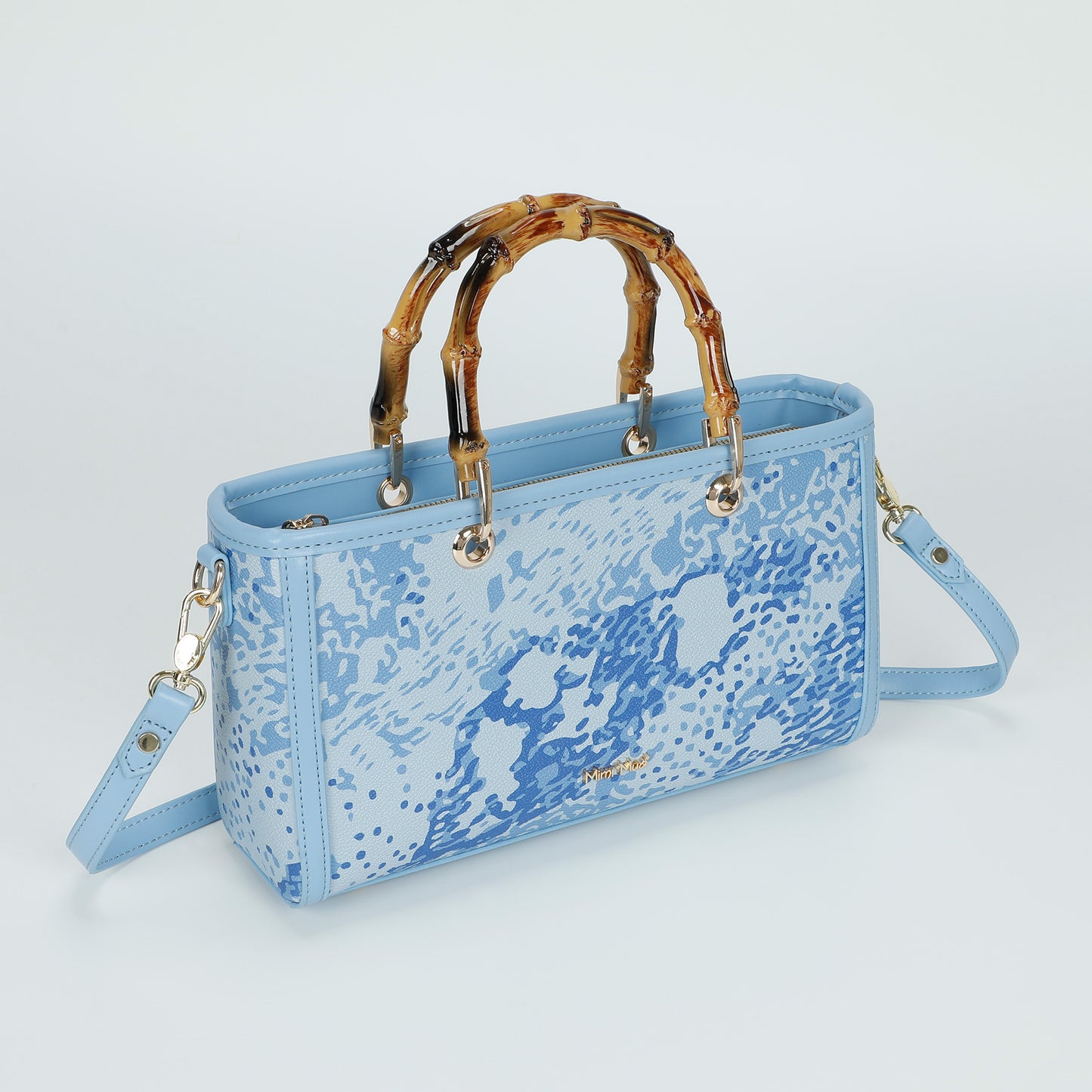 BORSA BAGUETTE CON STAMPA ANIMALIER