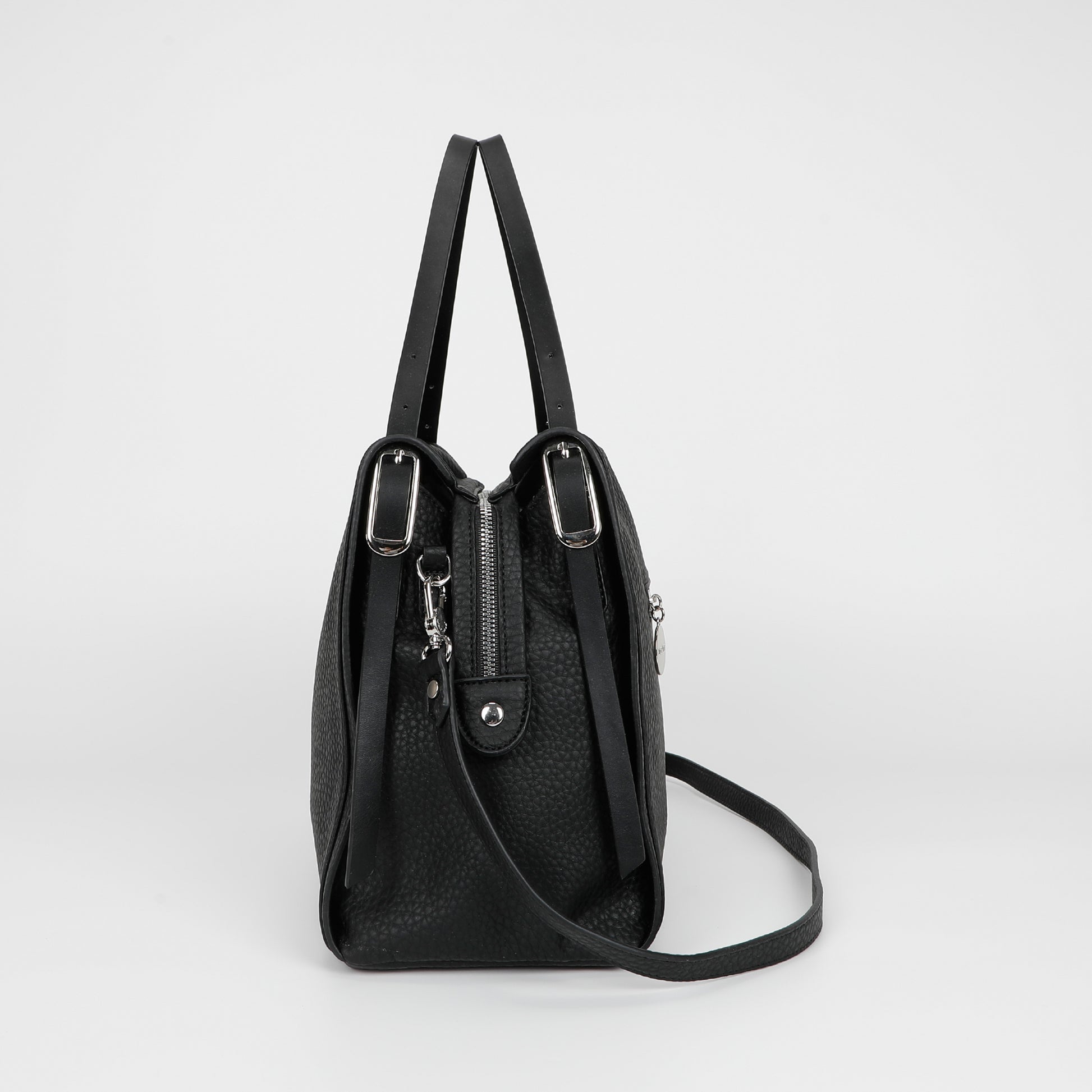BORSA A SPALLA CON DOPPIO MANICO E CINTURINO