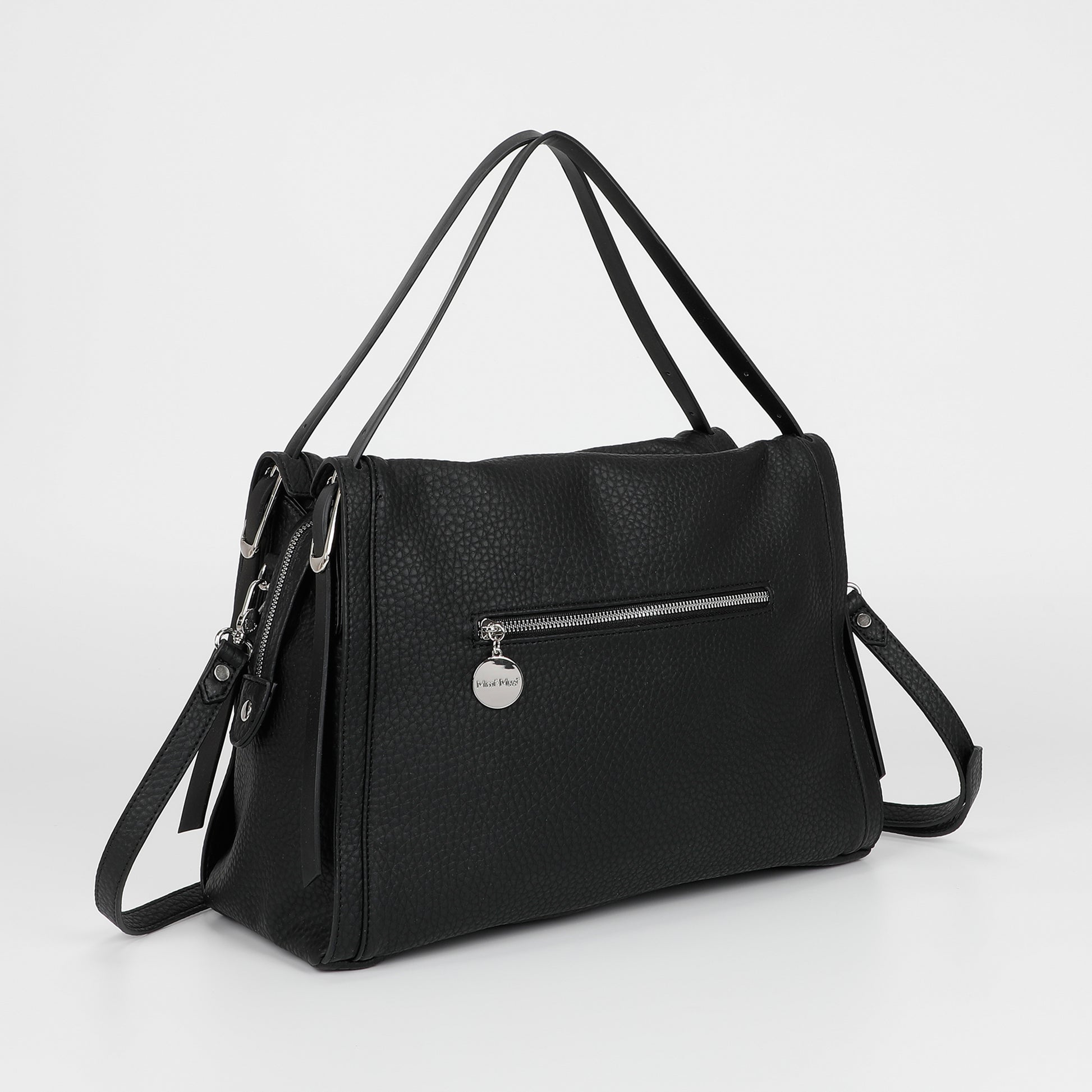 BORSA A SPALLA CON DOPPIO MANICO E CINTURINO