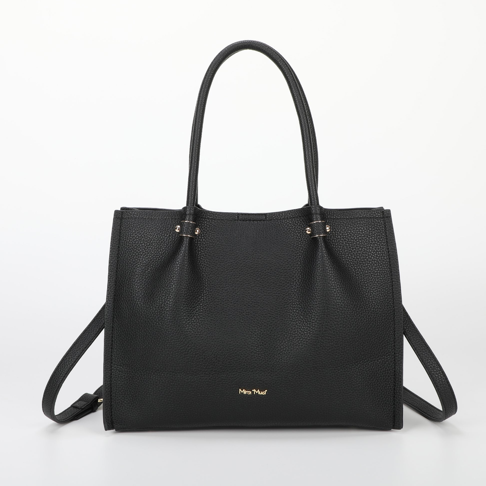 BORSA A SPALLA CON RIFINITURE IN TINTA