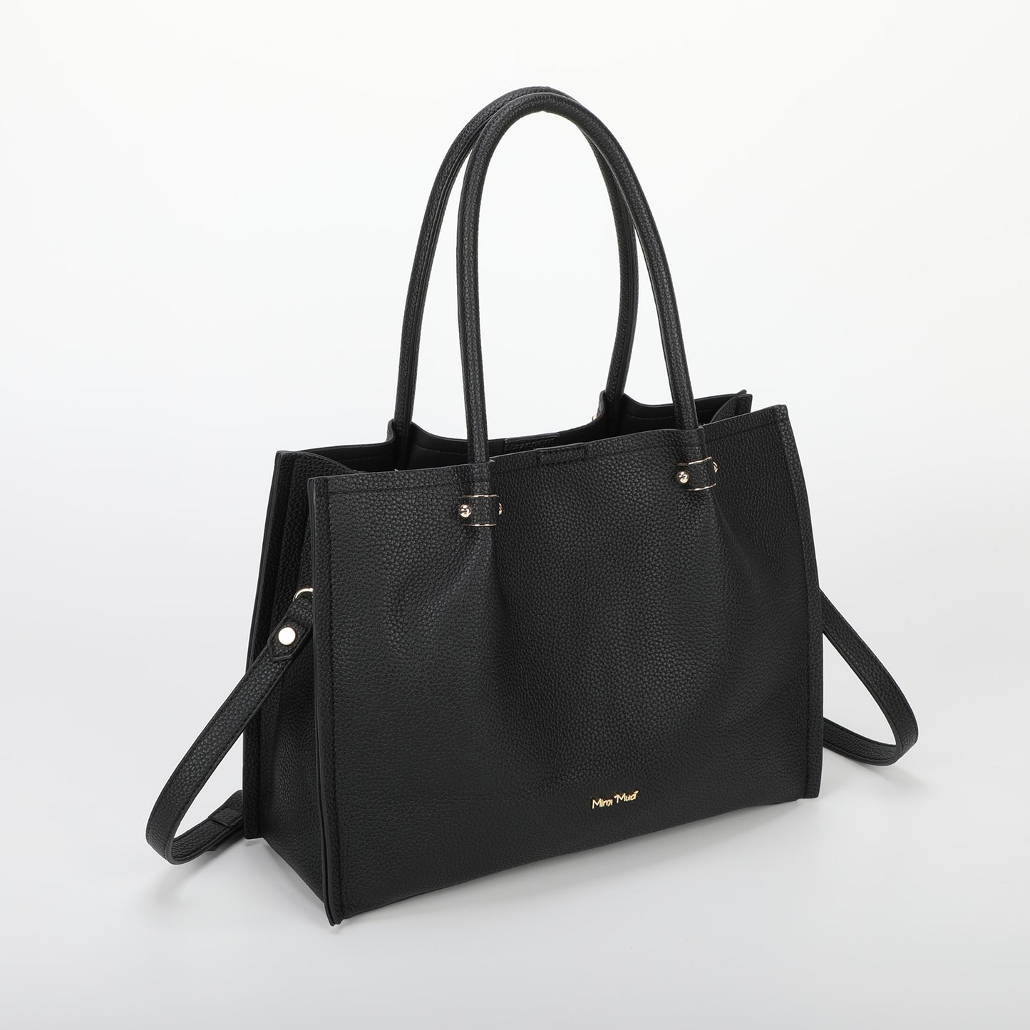 BORSA A SPALLA CON RIFINITURE IN TINTA