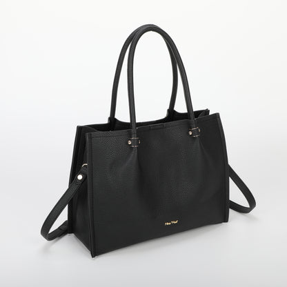 BORSA A SPALLA CON RIFINITURE IN TINTA