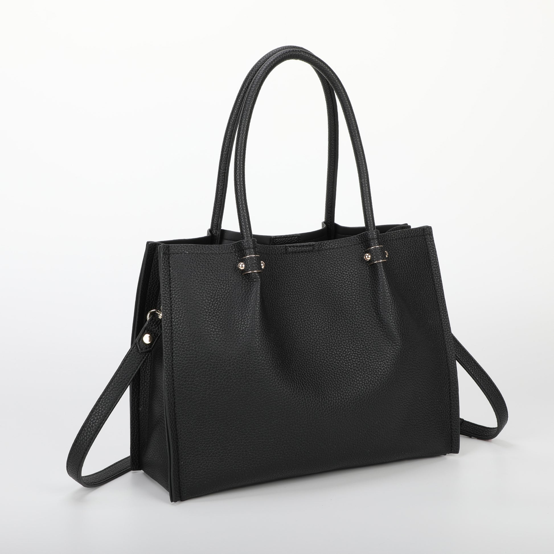 BORSA A SPALLA CON RIFINITURE IN TINTA