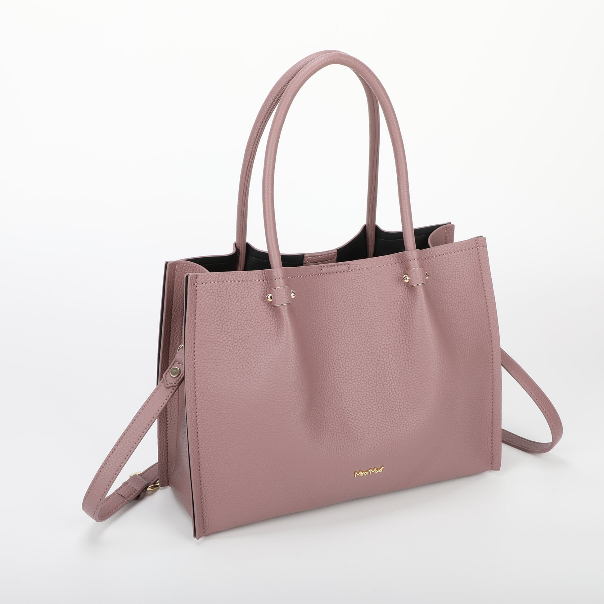 BORSA A SPALLA CON RIFINITURE IN TINTA