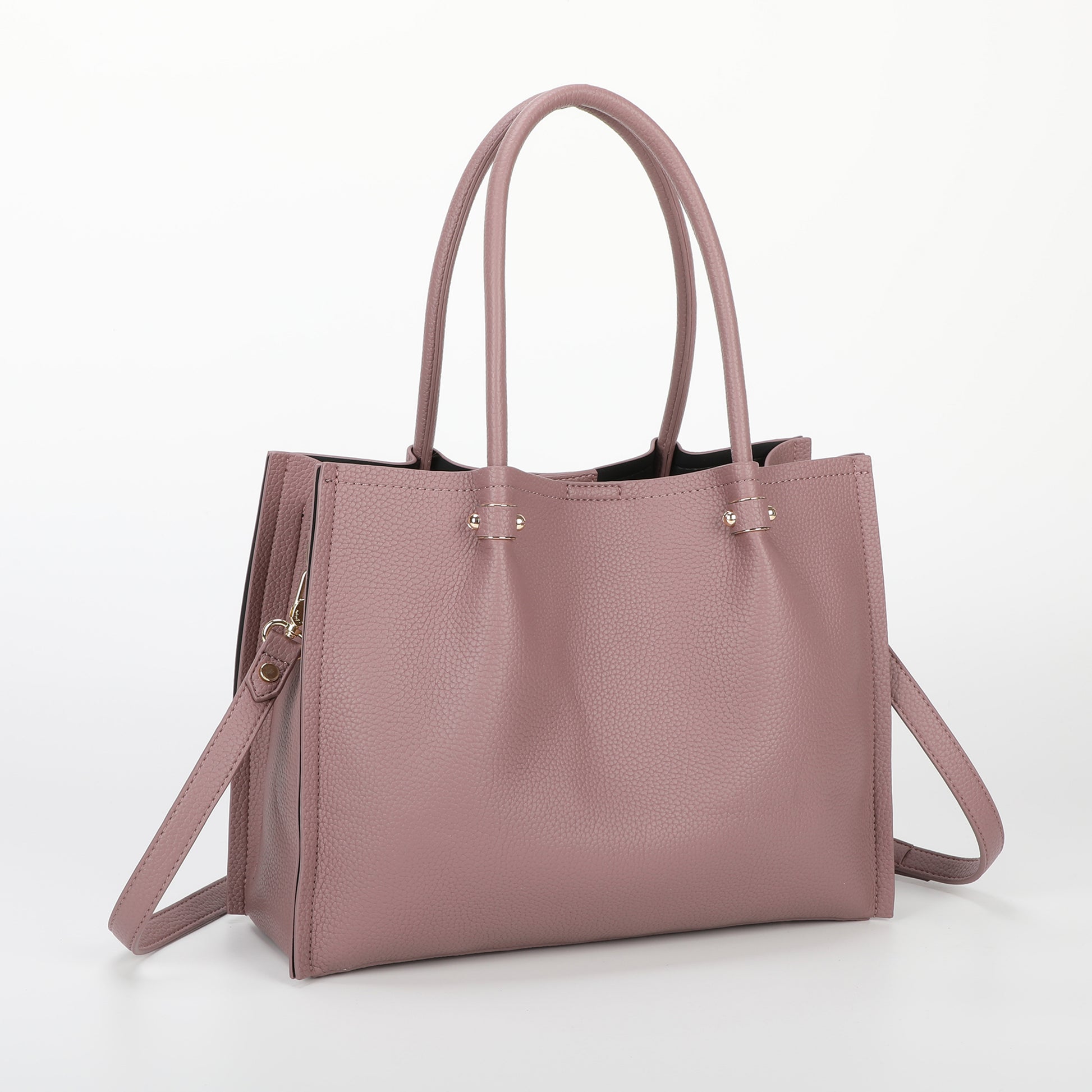 BORSA A SPALLA CON RIFINITURE IN TINTA