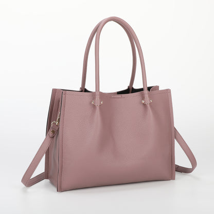 BORSA A SPALLA CON RIFINITURE IN TINTA