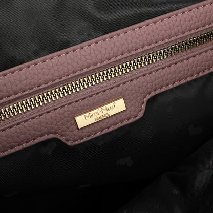 BORSA A SPALLA CON RIFINITURE IN TINTA
