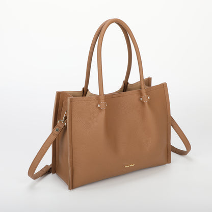 BORSA A SPALLA CON RIFINITURE IN TINTA