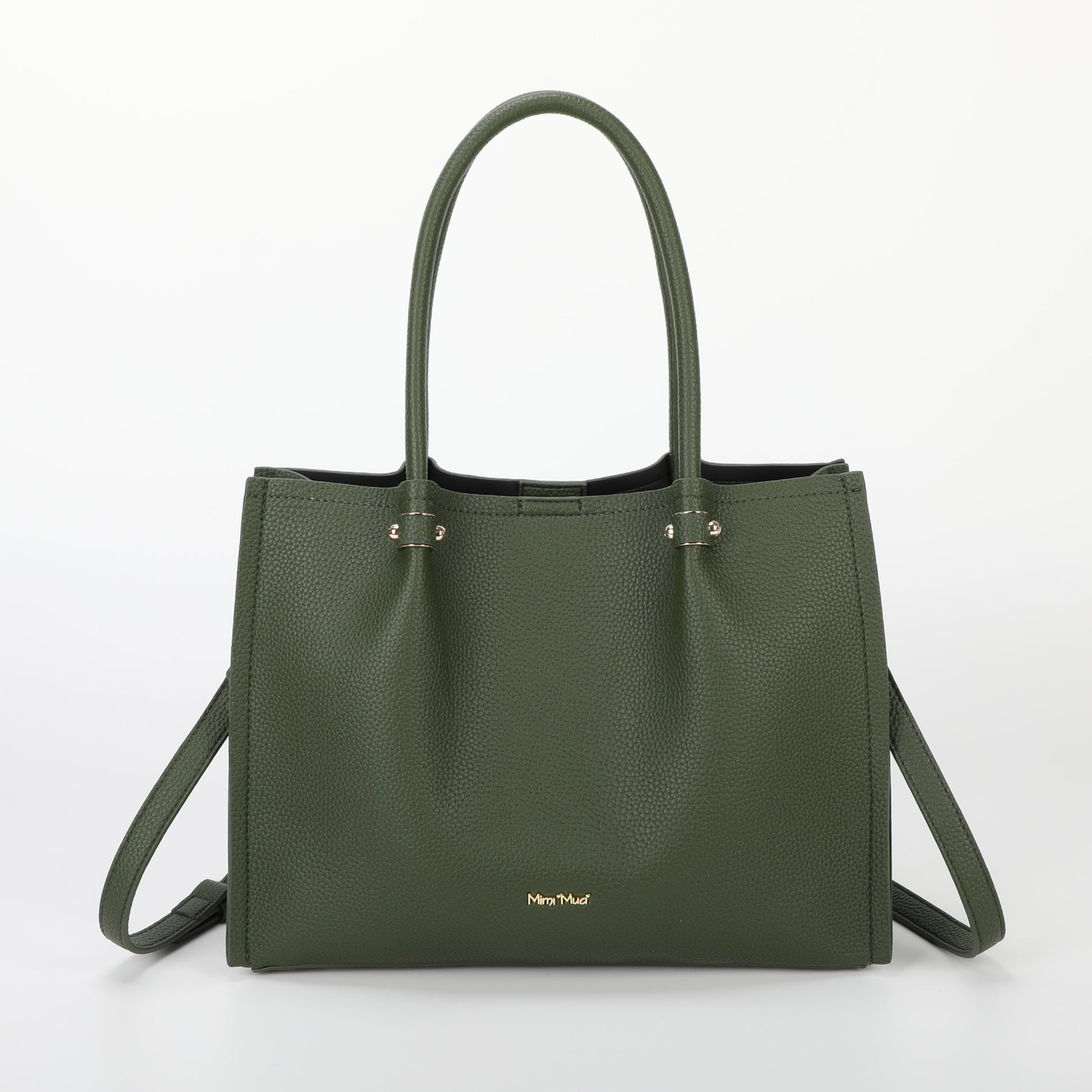 BORSA A SPALLA CON RIFINITURE IN TINTA