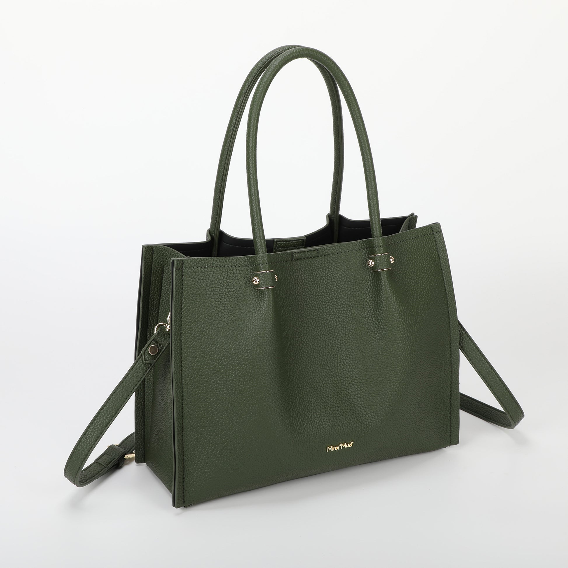 BORSA A SPALLA CON RIFINITURE IN TINTA